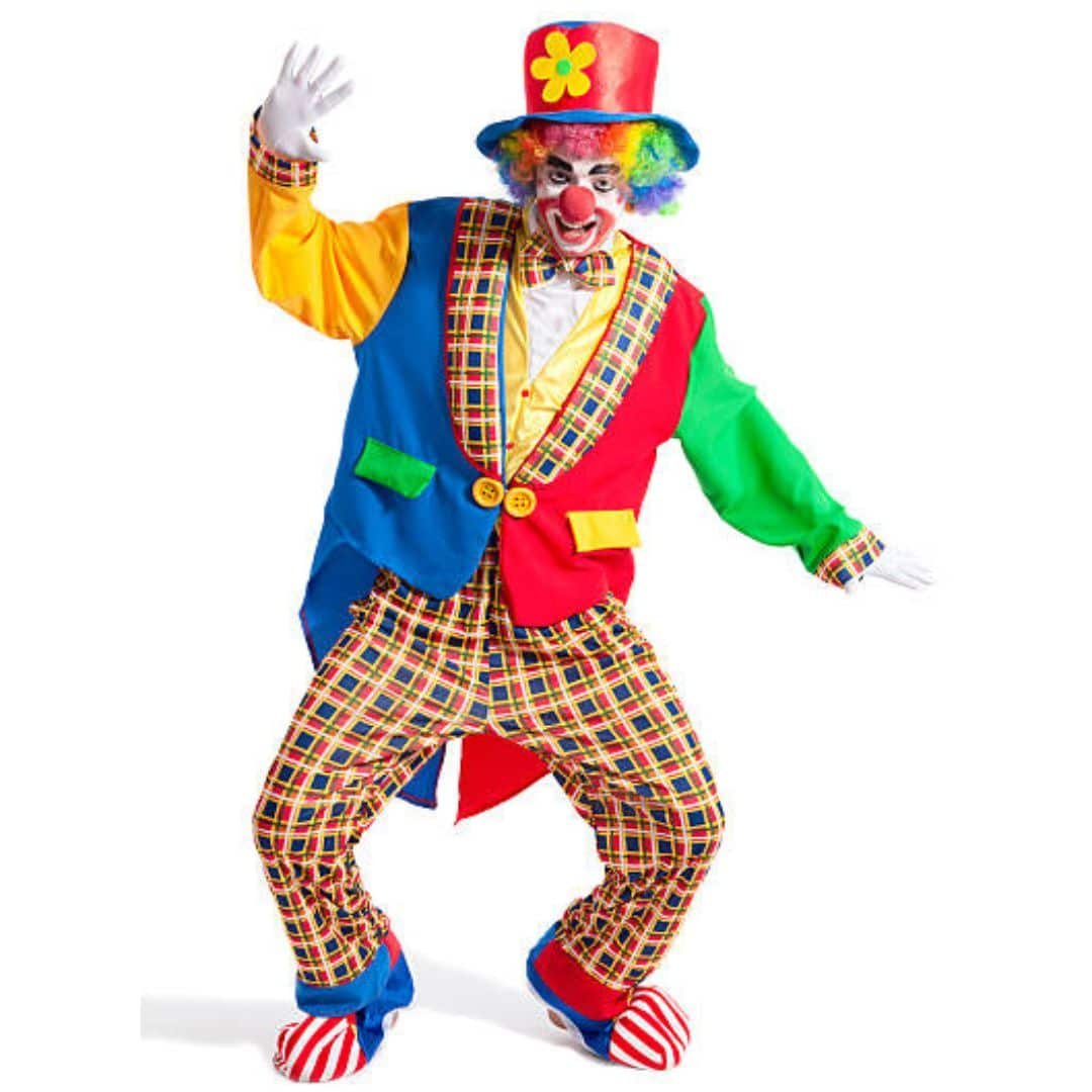Clown in a colourful patchwork costume in Southeast Asia Clown in a colourful patchwork costume in Southeast Asia