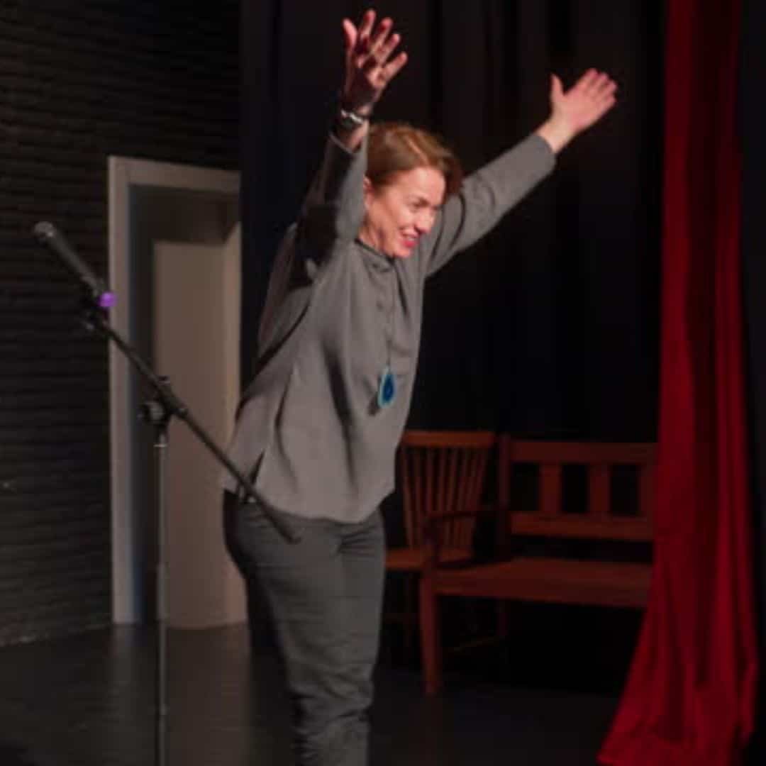 Stand-up comedian on stage in Southeast Asia Stand-up comedian on stage in Southeast Asia