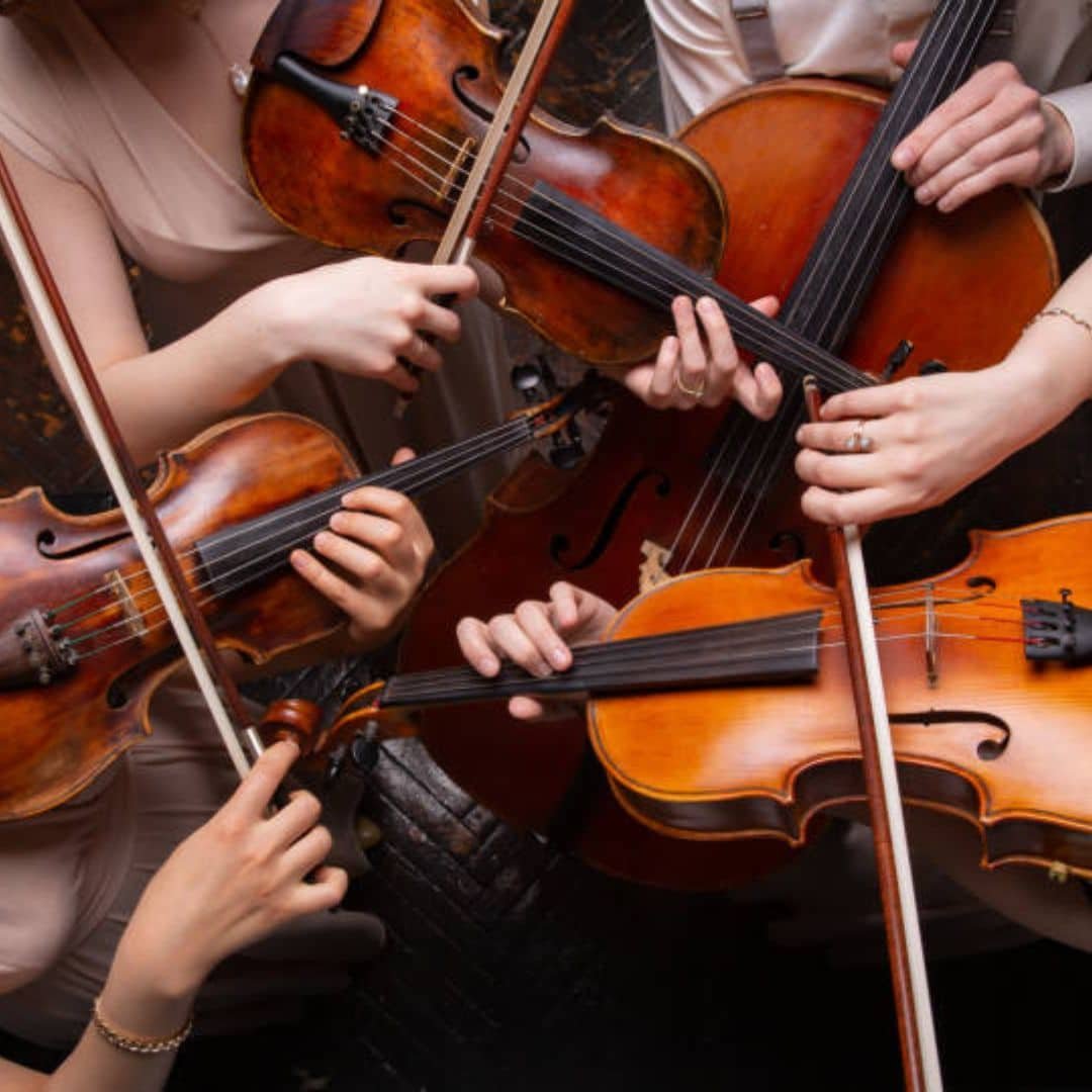String players with violins and cello in Southeast Asia